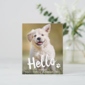 Budget Hallo New Pet Photo Puppy Dog Aankondiging (Staand voorkant)