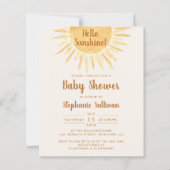 Budget Hallo Sunshine Boho Baby shower Uitnodiging (Voorkant)
