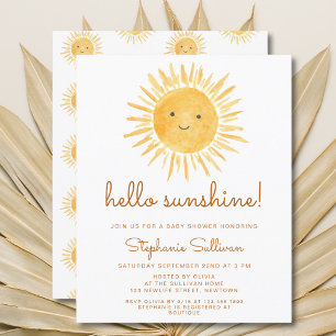 Budget Hallo Sunshine Boho Baby shower Uitnodiging