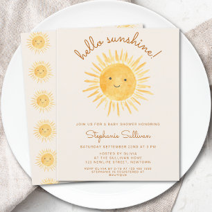 Budget Hallo Sunshine Boho Baby shower Uitnodiging