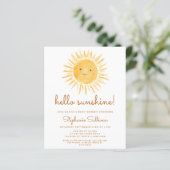 Budget Hallo Sunshine Boho Baby shower Uitnodiging (Staand voorkant)