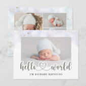 Budget Hallo World Baby Notice Card Briefkaart (Voorkant / Achterkant)