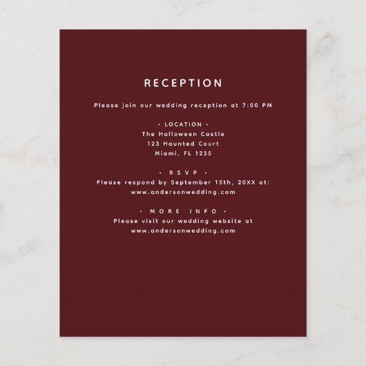 Budget Halloween Alles In Een Bruiloft Uitnodiging (Achterkant)