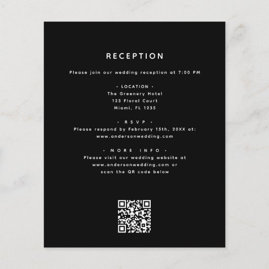 Budget Halloween Alles In Een QR Code Bruiloft (Achterkant)