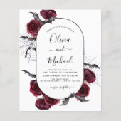 Budget Halloween Autumn Herfst Burgundy Wedding Flyer (Voorkant)