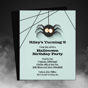 Budget Halloween Black Spider Birthday Uitnodiging Flyer