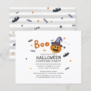 Budget Halloween Costume Party Pumpkin Uitnodiging