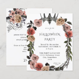 Budget Halloween Crown Pink Black Floral Party Whi