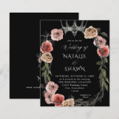 Budget Halloween Crown Pink Black Floral Wedding B (Voorkant / Achterkant)