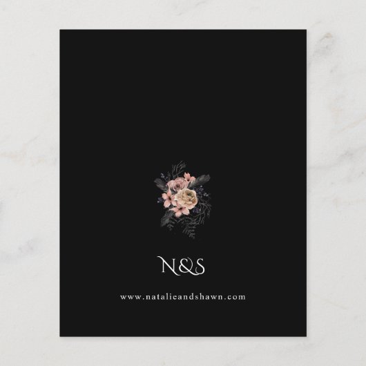 Budget Halloween Crown Pink Black Floral Wedding B Flyer (Achterkant)