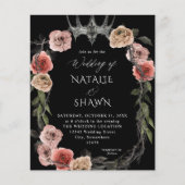Budget Halloween Crown Pink Black Floral Wedding B Flyer (Voorkant)