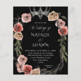 Budget Halloween Crown Pink Black Floral Wedding B Flyer