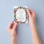 Budget Halloween Crown Pink & Black Floral Wedding Flyer (Hand)