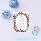 Budget Halloween Crown Pink & Black Floral Wedding Flyer (Enkel)