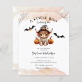 Budget Halloween Koe Little Boo Baby shower Invite (Voorkant / Achterkant)