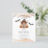 Budget Halloween Koe Little Boo Baby shower Invite (Staand voorkant)