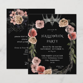 Budget Halloween Kroon Roze Zwart Bloem Feest