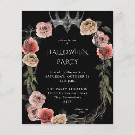 Budget Halloween Kroon Roze Zwart Bloemstuk Feest Flyer