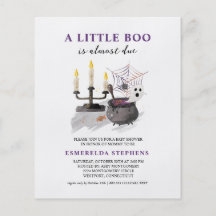 Budget Halloween Little Boo Baby shower Invitation