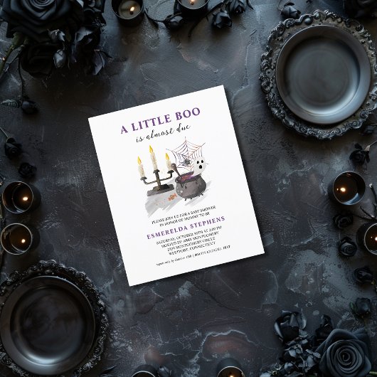 Budget Halloween Little Boo Baby shower Invitation Flyer