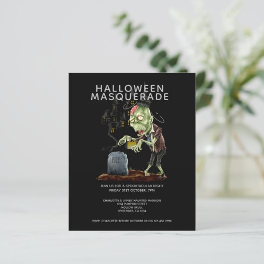 BUDGET Halloween Masquerade Zombie Brain Grave (Staand voorkant)