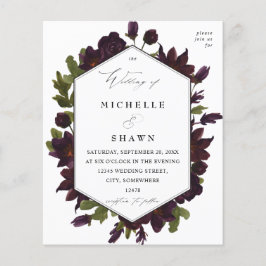 Budget Halloween Paars Floral Wedding Flyer - SM