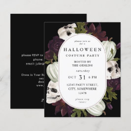 Budget Halloween Paarse Floral & Skull Party