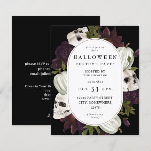 Budget Halloween Paarse Floral & Skull Party