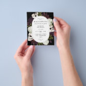 Budget Halloween Paarse Floral & Skull Party Flyer (Hand)