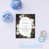 Budget Halloween Paarse Floral & Skull Wedding Flyer (Enkel)