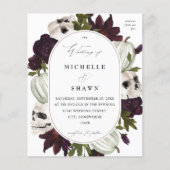 Budget Halloween Paarse Floral & Skull Wedding W Flyer (Voorkant)