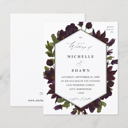 Budget Halloween Paarse Floral Wedding (Voorkant / Achterkant)