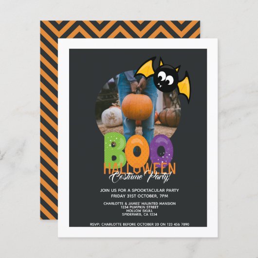 BUDGET Halloween Party Boo en Bat Personated (Voorkant / Achterkant)