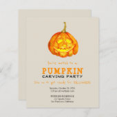 Budget Halloween pumpkin carving party-uitnodiging (Voorkant / Achterkant)