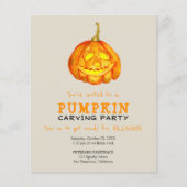 Budget Halloween pumpkin carving party-uitnodiging (Voorkant)