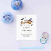 Budget Halloween Pumpkin Little Boo Baby shower Flyer (Enkel)