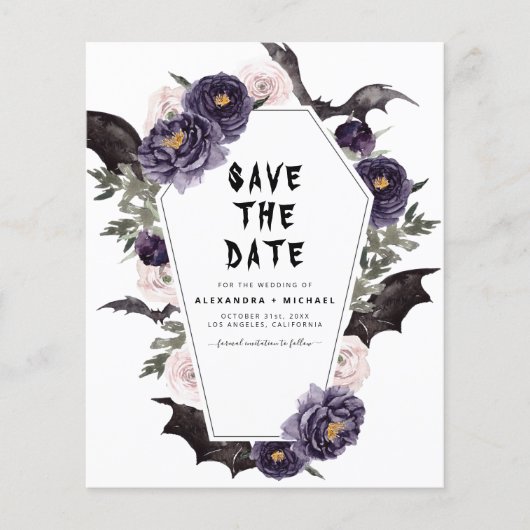 Budget Halloween Save the Date Gothic Wedding (Voorkant)