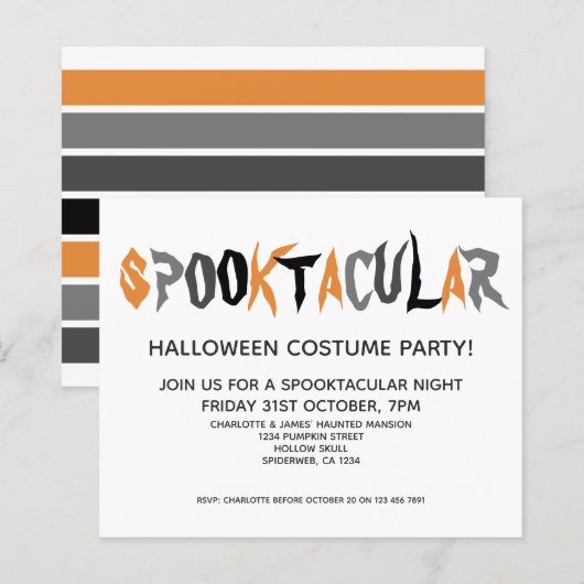 BUDGET Halloween Spooktacular Feest Gestreepte (Voorkant / Achterkant)