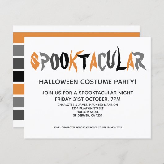 BUDGET Halloween Spooktacular Party striped (Voorkant / Achterkant)