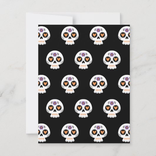 Budget Halloween Sugar Skull Party Uitnodiging (Achterkant)