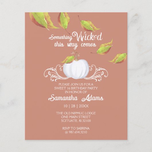 Budget Halloween Uitnodigingen Sweet 16 Verjaardag Flyer (Voorkant)