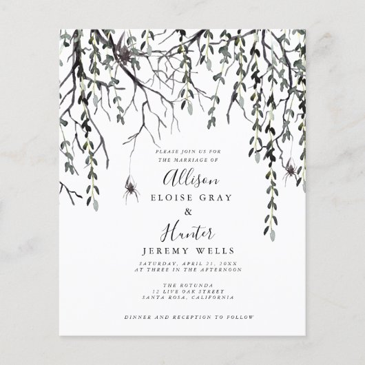 Budget Halloween Wedding Invitation Flyer (Voorkant)