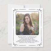 Budget Hand Drawn Foto Afstuderen Aankondiging (Achterkant)