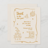 BUDGET Hand Drawn Illustrated New Years Eve Party (Voorkant / Achterkant)
