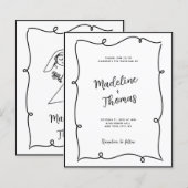 BUDGET Hand getrokken Schattigee paar script bruil (Voorkant / Achterkant)