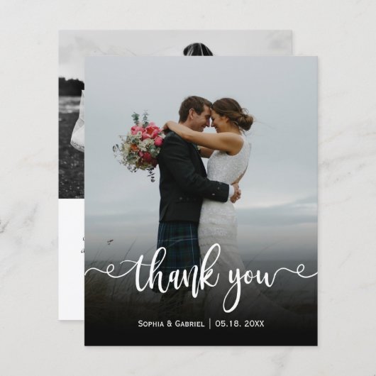 Budget Hand Lettered Weddenschap Foto Hartelijk da (Voorkant / Achterkant)