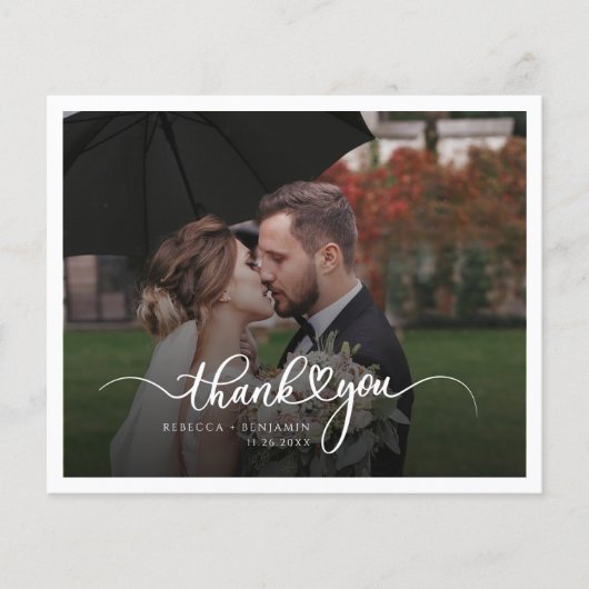 Budget Hand-Lettered Wedding Foto Dank u (Voorkant)