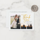 Budget Hand-Lettered Wedding Foto Dank u Notitiekaartje (Voorkant / Achterkant in situ)