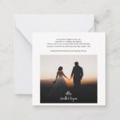 Budget Hand-Lettered Wedding Foto Dank u Notitiekaartje (Achterkant)