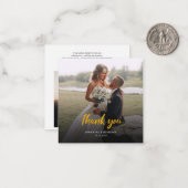 Budget Hand-Lettered Wedding Foto Dank u Notitiekaartje (Voorkant / Achterkant in situ)